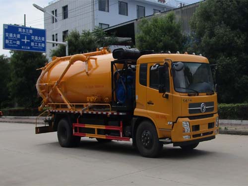 東風天錦國五帶副發動機真空吸污車